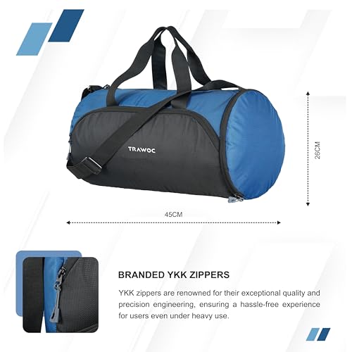 TRAWOC 30L Gym, Sports & Travel Duffle TMPB02, Unisex Duffel Bag with Shoe Compartment | 3-Year Warranty, EnglishBlue 2 412qoJlMytL