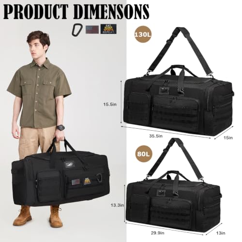 Image of 80L Large Duffle Bag for Men, Heavy Duty Large Duffle Bag for Travel