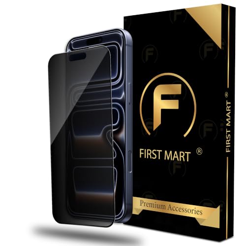 Image of FIRST MART Privacy Tempered Glass for iPhone 17 Pro Max | Anti-Spy Screen Protector, Edge-to-Edge 9H Scratch Protection, Case-Friendly, Bubble-Free | Pack of 1