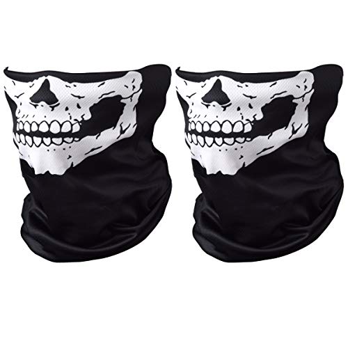 Beyton Seamless Skull Face Tube Face Cover Scarf Bandanas for Sun Dust Outdoors