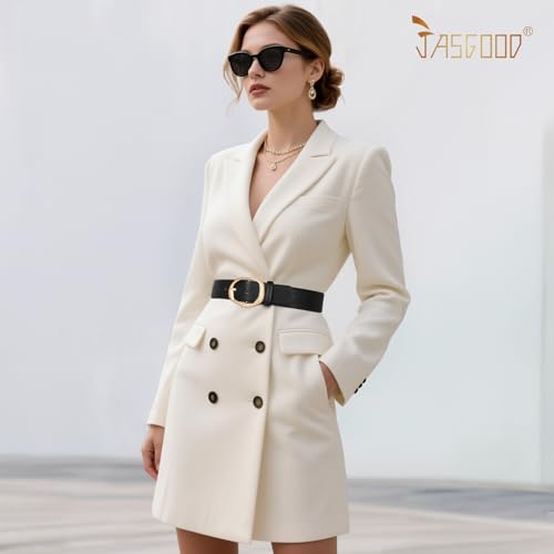 JASGOOD Women Leather Belt with Gold Buckle Ladies Fashion Waist Belt for Jeans Pants2