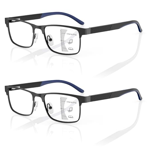 Amorays 2 Pack Gleitsichtbrille Progressive Multifokus Lesebrille...