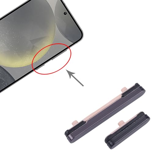 Image of Original Power Button + Volume Control Button Compatible for Samsung Galaxy S24 SM-S921B (Black) | Side Key On /Off & Volume Replacement Spare Part