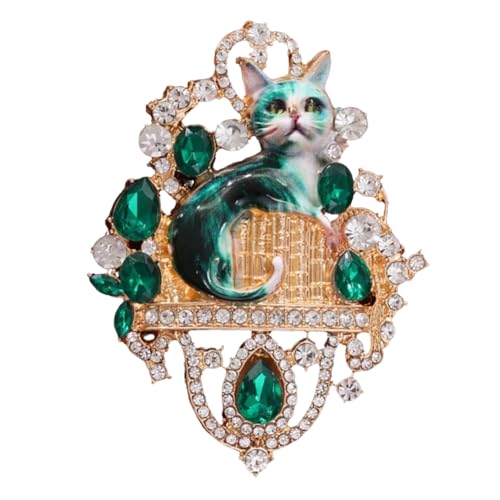 Image of Fashion Cute Crystal Animal Brooch Pins for Women Girls Cat Bird Corsage accessory Pin delicate accessory Party Ceremony