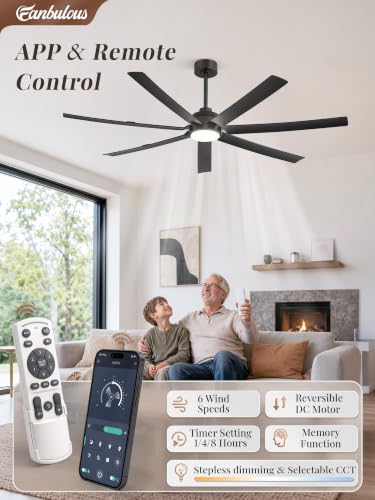 Fanbulous 66-Inch Black 6-Speed Ceiling Fan w/ Light + Remote $66 + Free S/H + 40% Off Code COUNTDOWN10 - image 2
