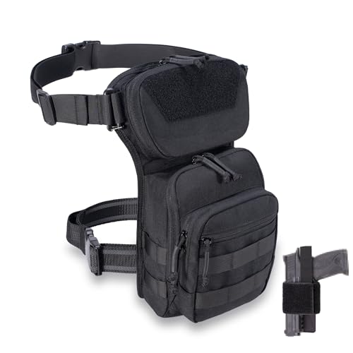 CLTAC Tactical Drop Leg Bag Utility Pouch Molle Pack for Outdoor Motorcycle Hunting Hiking with CCW Gun Holster