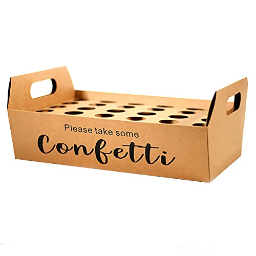 homeemoh Wedding Confetti Cone Stand Box, Party Confetti Cone Holder Box Stand Tray Box with 30 Holes for 30 Confetti Cone(Only Box)