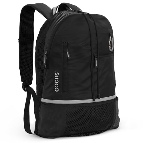 GOGUS Hybrid Gym Backpack for Men & Women with Closure - 18L Sports Backpack with Dual Water Bottle Pockets, Mesh Compartment for Gym, Travel - Water Resistant & Reflective Trim Workout Bag