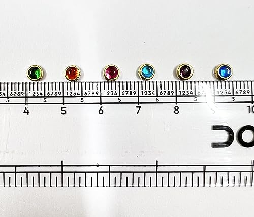 Colourful Glass Kundan Beads Round 4mm for Jewellery Making, Earing, Art & Craft Pack of 600 Pieces with Fabric Glue & Storage Box