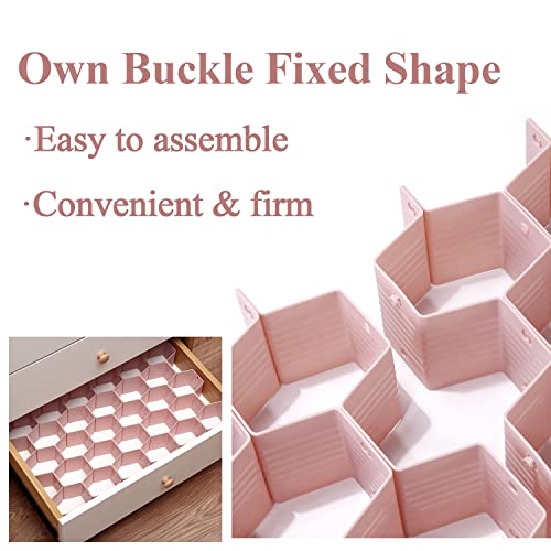 Natzerat Honeycomb Drawer Divider Suitable for bedroom underwear Socks Cosmetic storage locker sorting 8-piece drawer organizer (Pink) - Image 3