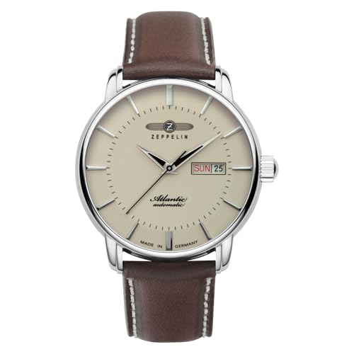 [ZEPPELIN] メンズ 腕時計 Watch ツェッペリン Atlantic アトランティック 8466-5 自動巻 5気圧防水 ミネラルガラス ベージュ文字盤 ステンレススチール [並行輸入品]