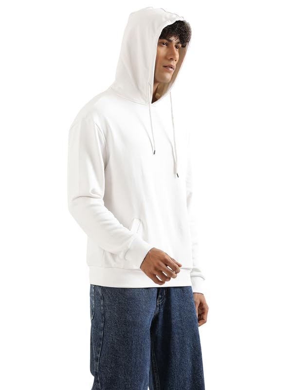 Image of SAADAA Unisex Pullover Fleece Hoodie for Men & Women | 100% Cotton Top Surface | Fleece Inner | Casual Fit | 2 Pockets | Winter Wear