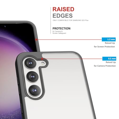 Image of TPU Case For Samsung Galaxy S23 Plus,[Anti-Yellowing Technology] [Military Grade Drop Protection] Shockproof Slim Hybrid Phone Case For Samsung Galaxy S23 Plus 5G-Carbon Black