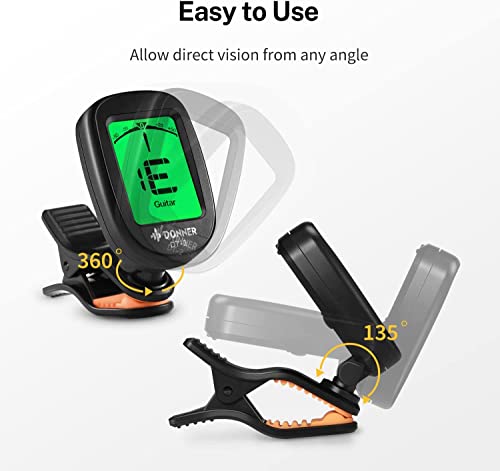 Donner Accordeur de Guitare Chromatique à Pince Tuner Portable pour Guitare, Basse, Violon, Ukulélé et Banjo, avec Ecran LCD 360° Rotation, Batterie Incluse (DT-2) - Les Beatles, Paul McCartney, John Lennon, RIngo Starr, George Harrison Donner Accordeur de Guitare Chromatique à Pince Tuner Portable pour Guitare, Basse, Violon, Ukulélé et Banjo, avec Ecran LCD 360° Rotation, Batterie Incluse (DT-2) – Image 6