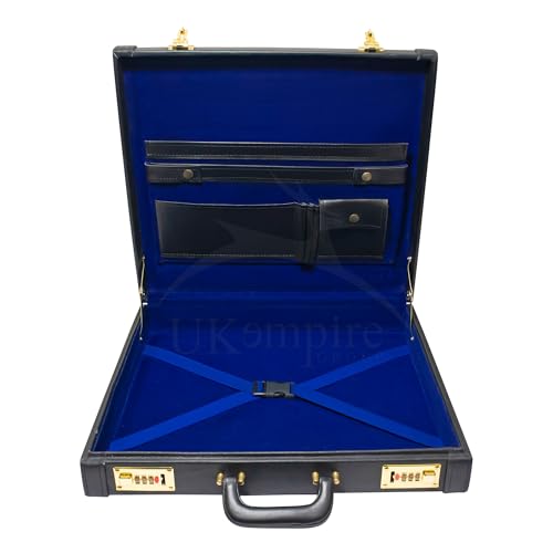 Premium Masonic Regalia Grand Apron Hard Case Briefcase, Black Leather – Freemason Bags & Cases4