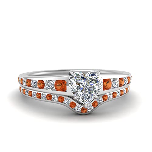 Image of Choose Your Gemstone Graduated Channel Setting Diamond CZ Wedding Sterling Silver Heart Shape Wedding Engagement Birthstone Stackable Ring Size US 4 to 12
