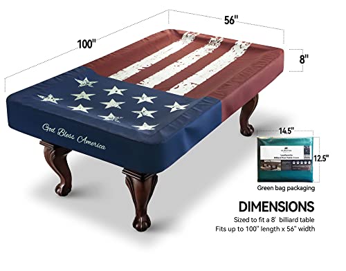 Bearcover Pool Table Cover, Waterproof Indoor/Outdoor Heavy Leatherette Pool Table Accessories, Billiards Accessories For Protecting Felt, 7/8/9 Feet Fitted Billiard Covers Red & Blue(8Ft/Og.) #TOP1