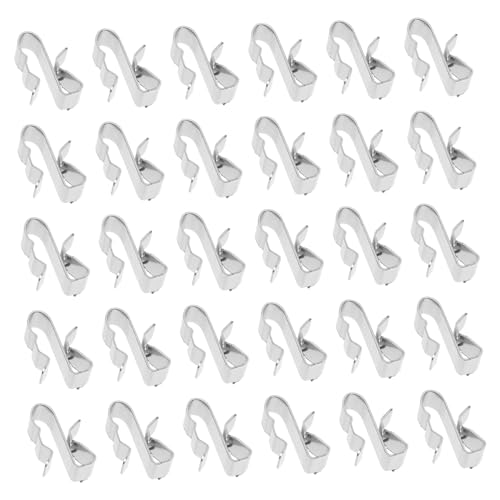 CIYODO 50 Pcs Wire Clamp Plate Holders for Wall U Clamp Wire Cable Clamps Automotive Wire Car Solar Panel Clips Patch Cables Clips Kickboard Marine Battery Heater Stainless Steel Silver
