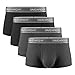 David Archy Men's 4 Pack Wide Waistband Bikini Briefs(M,Black-Polyamide)