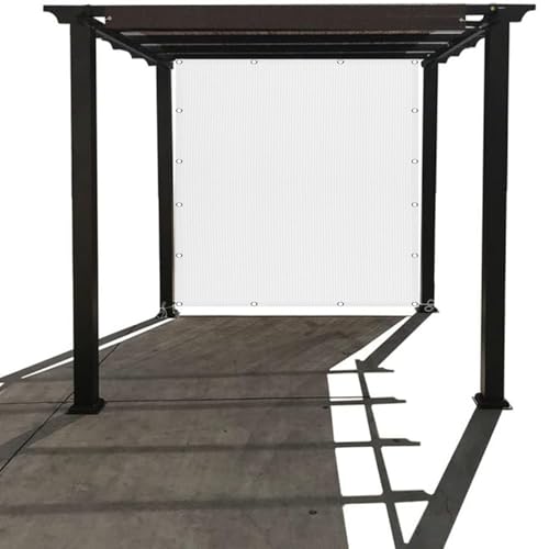 Toldo vela rectangular 120 x 170 cm blanco transpirable con ojales para patio 7