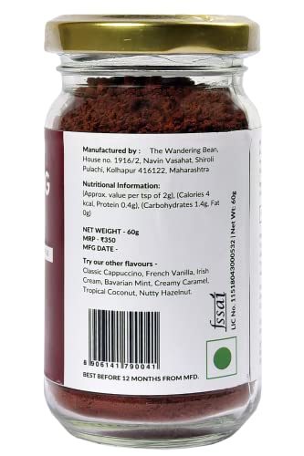 Image of The Wandering Bean Instant Coffee Powder With Cinnamon & Spice (Pack Of 1) Gift Festive, Best Gift Hamper, Bottle, 60 Gram