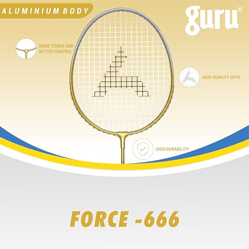 Image of GURU Force-666 Badminton Racket Pack of 1 for Men, Women Boys & Girls with Cover