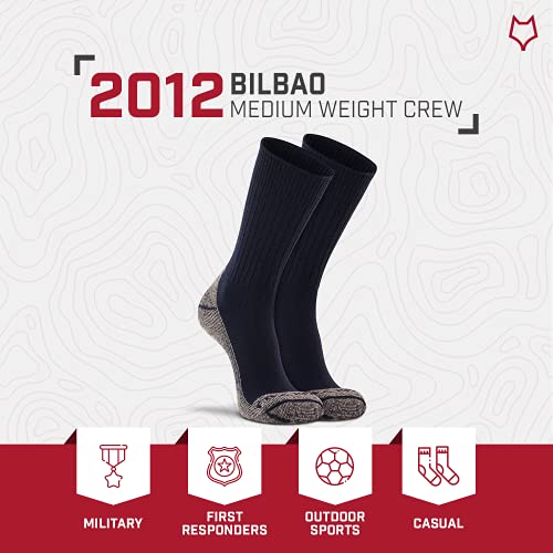 Image of Fox River Bilbao Merino Wool Crew Socks Medium Weight Warm Thermal Socks for Men with Fully Cushioned Sole