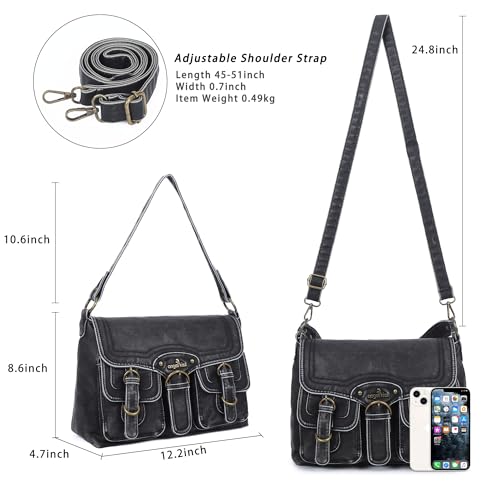 Image of Angel Kiss Purses and Handbags for Women,Vegan Leather Hobo Purses Crossbody Hobo Bag Tote Satchel Handbags