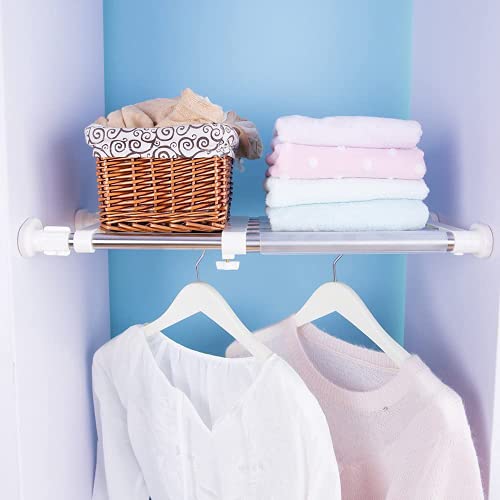 Baoyouni DQ0778-4 Tension Shelf Expandable Clothes Closet Organizer Rack Adjustable Diy Wardrobe Dividers Separator Ivory thumb #5