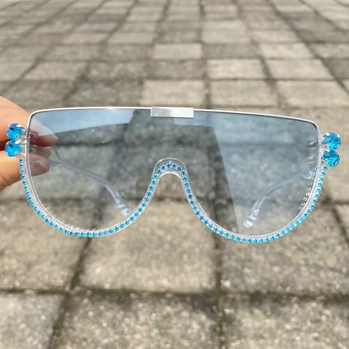 Image of Oversized Sunglasses Women Men Luxury Big Frame Mask Glasses Goggle Flat Top Clear Eye Protection Glasses Shade UV400