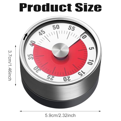 Image of Mechanical Kitchen Timer with Alarm | 360 Degree Rotary Magnetic Visual Countdown Timer Clock for Study & Kitchen | Study Timer for Students | Stopwatch and ClockTimer with Loud Alarm