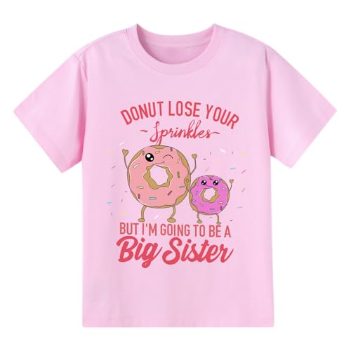 Image of Big Sister Announcement T Shirt Toddler Girls Promoted to Big Sister Tees Outfits 1-7 Years
