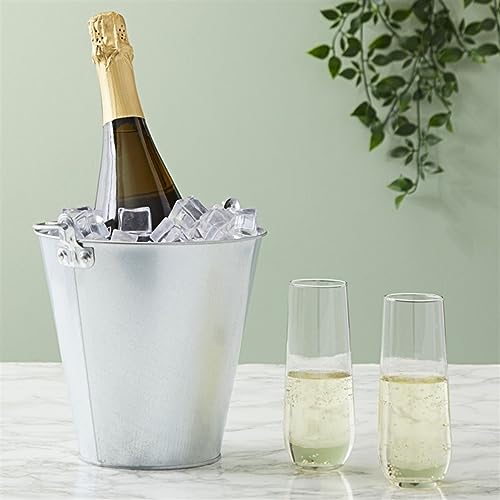 Cubo de hielo de metal resistente de 100 oz para botellas de vino 6