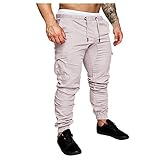 JackRuler Cargohose Herren,Sporthose Herren lang gefütterte Leggings Jogginghose Jeansoptik Herren Sporthose extra lang Herren Security Hose Cargo Jogginghose Herren