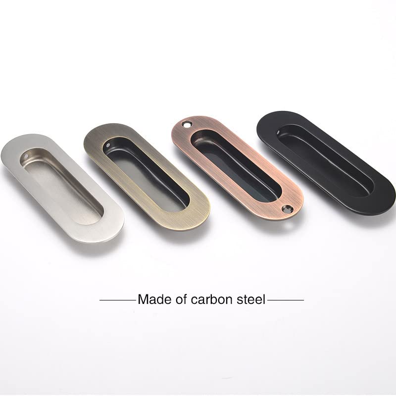 MiJunHD Recessed Flush Door Handles Stainless Steel Cabinet & Furniture Door Pulls Silver 120 * 40mm Rectangle-Hidden Holes Rectangle Handles/Pulls for Interior & Closet Doors - Image 3