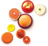 Food Huggers 5pc Reusable Silicone Food Savers | BPA Free & Dishwasher Safe | Fruit & Vegetable Produce Storage for Onion, Tomato, Lemon, Banana, Cans & More | Round, Autumn Harvest