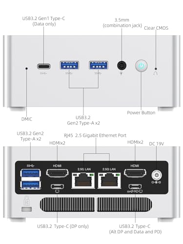 Image of MINISFORUM NAB9 Mini PC Intel Core i9-12900HK HDMIx2+USB-Cx2 Video Outputs Mini Computer, 32GB RAM 1TB SSD, 2X 2.5G RJ45 Port Intel Iris Xe Graphics Eligible Desktop Computer