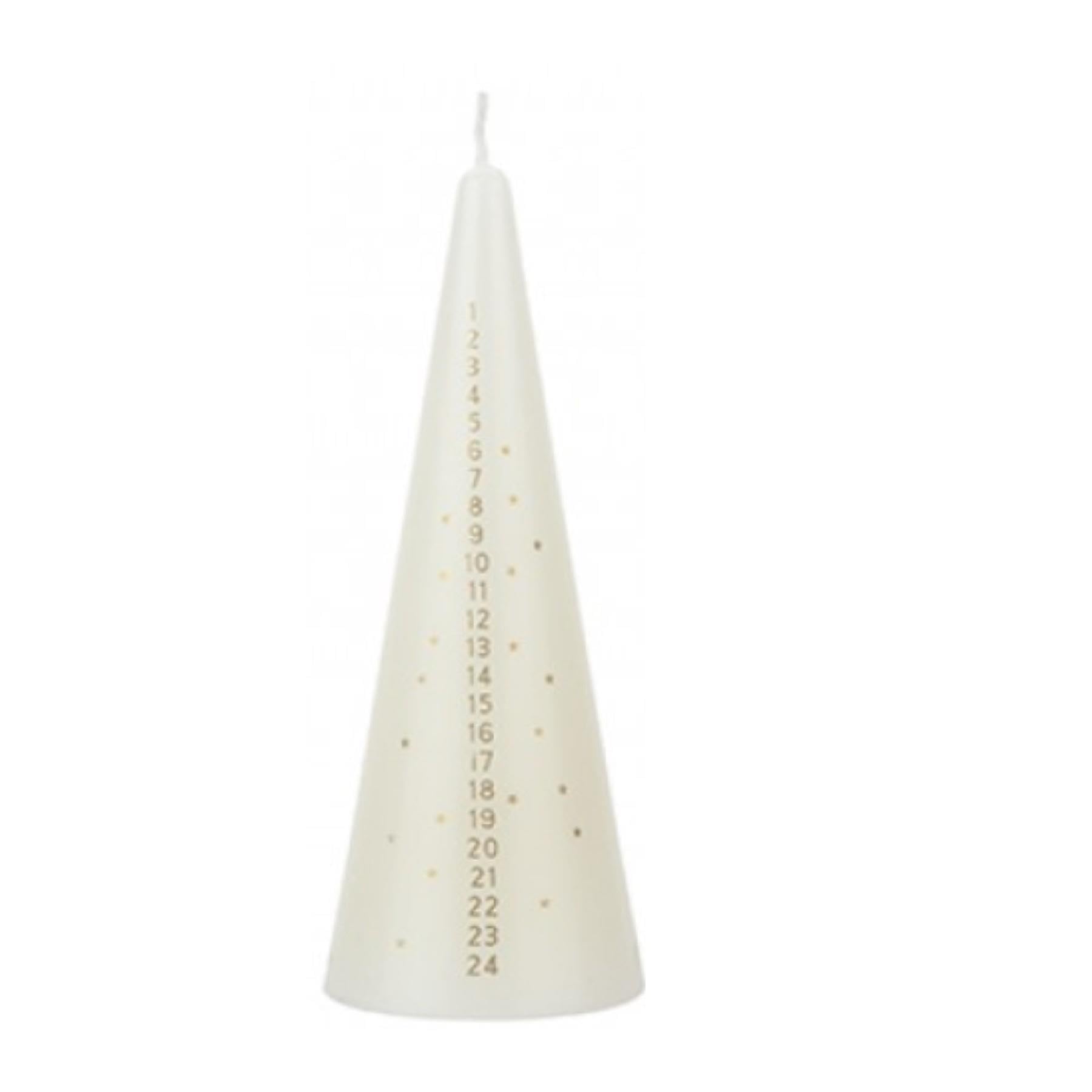 Widdle Gifts Cream 15Cm Advent Candle With Stars Christmas Cone Shaped Countdown