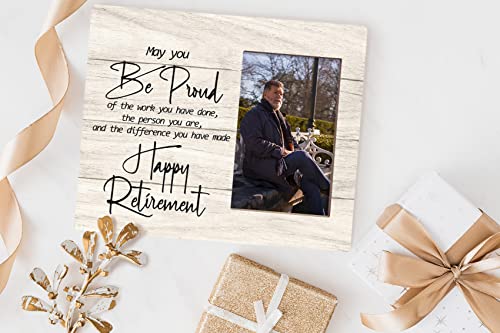 Orchroma Happy Retirement Picture Frame - Retirement Gift For Coworkers Boss Women Men Mom Nurses,Farewell Going Away Gifts,Retirement Appreciation Photo Frame Gift,Retirement Remembrance Gift 8X10 In #TOP1