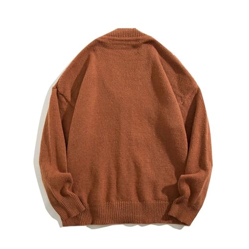 Men's Winter Knitted Cardigan Sweater Loose Fit Long Sleeve Casual Cardigans Jumper Black2