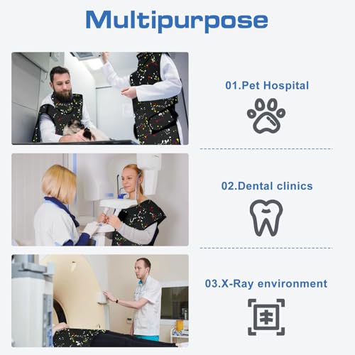 Image of 0.5mmPb Lead Apron with Thyroid Shield Collar - Xray Apron for X-Rays (Black)