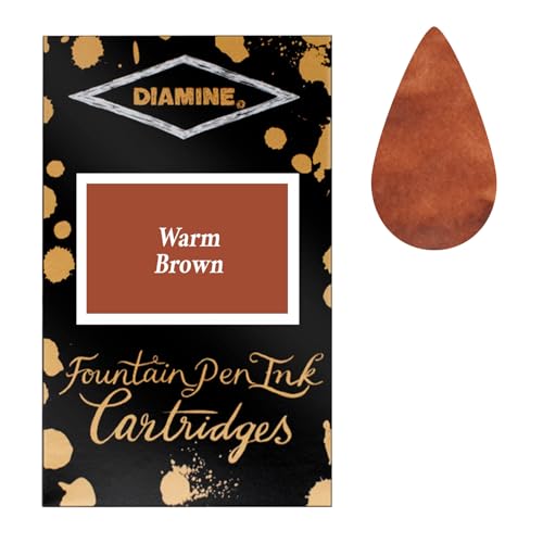 Encre marron foncé Diamine cartouches anti-bavure pour votre stylo plume