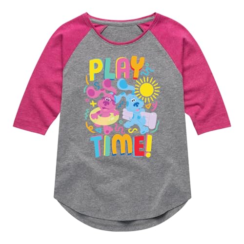 Blue's Clues & You! Hybrid Apparel Play Time - Toddler & Youth Girls Raglan Graphic T-Shirt