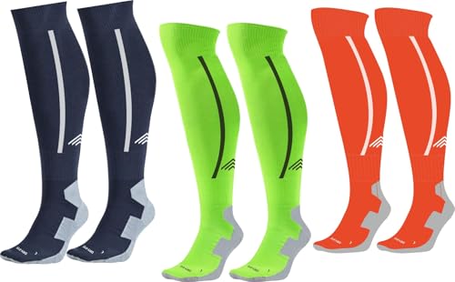 Image of JUST RIDER Men Sport Football Soccer Long Socks Over Knee High Sock Baseball Hockey