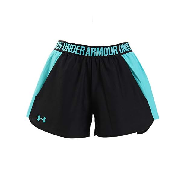 Under Armour Women's Play Up 2.0 Shorts , Black (055)/Peach Plasma , Large