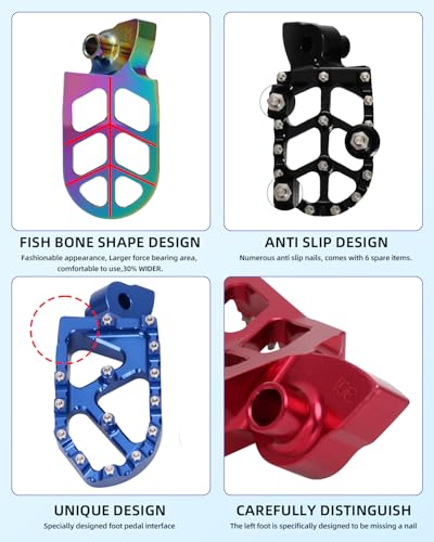 Image of JFG RACING Dirt Bike Foot Pegs,CNC Motorcycle Rest Pedal Footpegs for YZ65 18-26 /YZ85 02-26 /YZ125 97-26 /YZ250 98-26 /YZ250F 01-22 /WR250F 01-24 /YZ450F 03-22 /WR450F 03-26 /YZ125X YZ250X YZ250FX-Blue