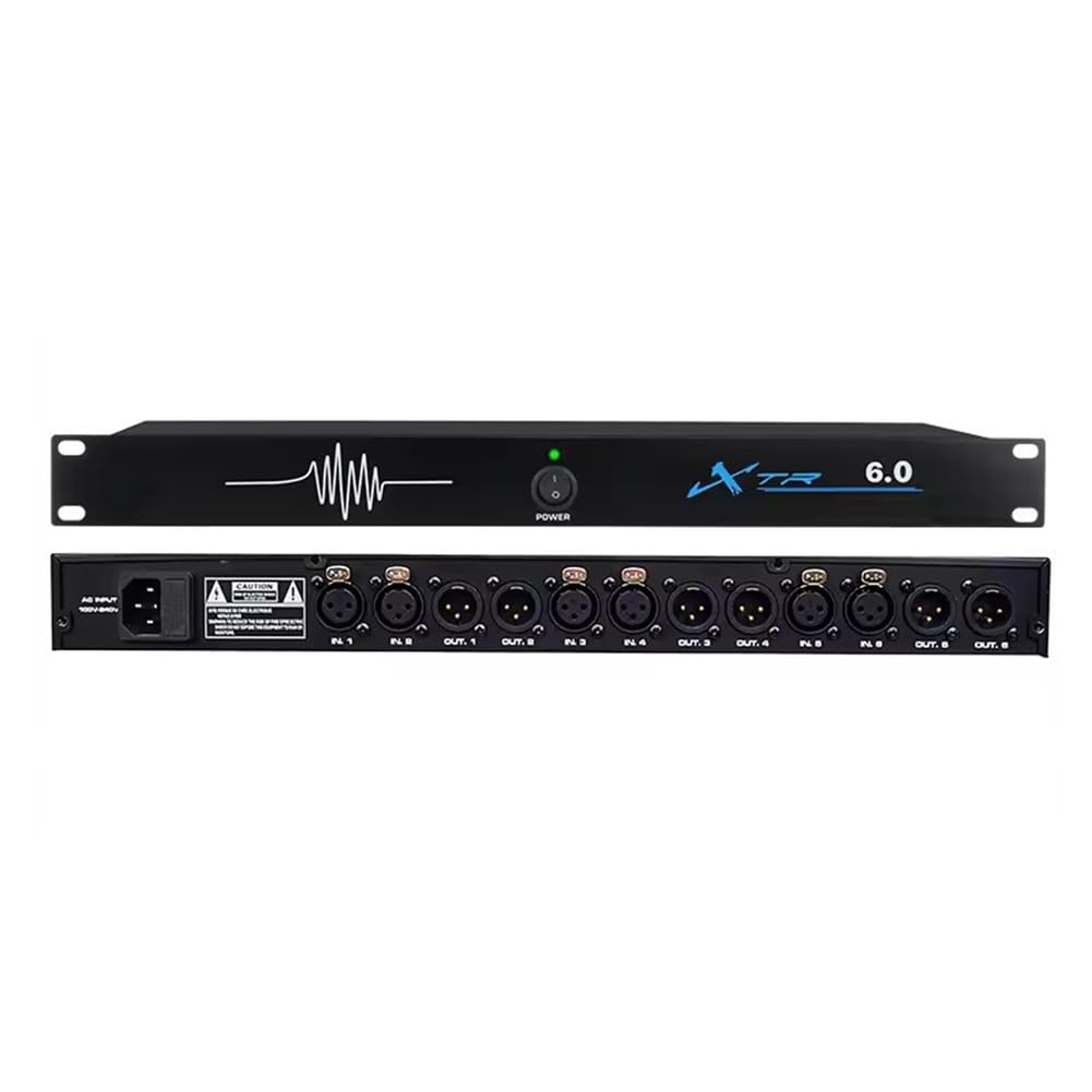 SUZLAZYR Professional Feedback Suppressor, Microphone Anti-Howling Feedback Frequency Shifter Audio Processor for Stage and KTV,6in6out