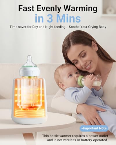 Image of Bear Baby Bottle Warmer, Fast Warming Breast Milk Formula, Green | Newborn Essentials, Time Temp Control, Automatic Shut Off, at Home Use, Water Bath Heating, Compatible with Baby Bottles