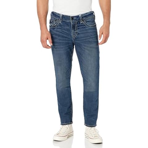 True Religion Men's Rocco Super T Jeans in Slate Dark Cover