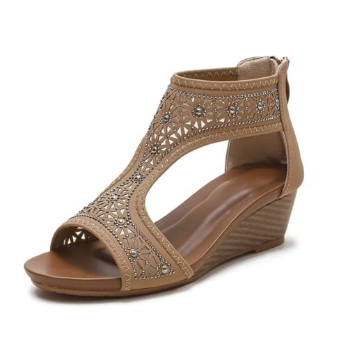 WOJWSKI Women's Slide Wedge Sandal